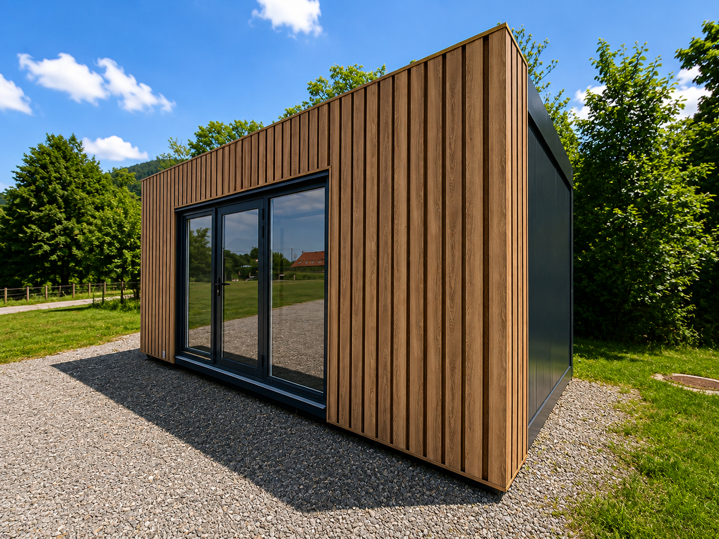 Mobilný kontajner s dizajnovou atikou 6 × 3 m